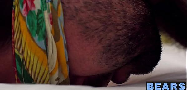  Hairy bear strokes his cock thinking about being fucked